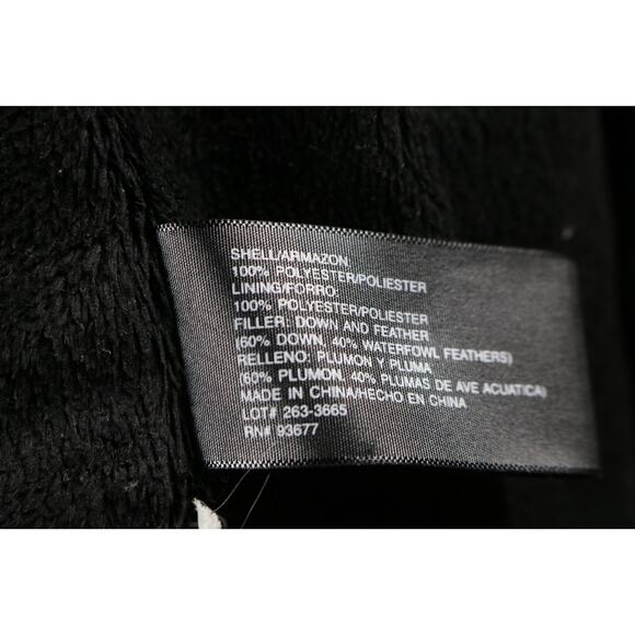 A.N.A Puffer Coat Womens Black Medium Down Jacket Lined Hooded Full Zip - Picture 5 of 9